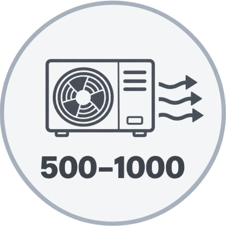 500–1000 м³/ч